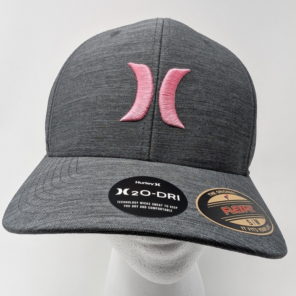 Hurley H2O-Dri Cutback Hat Grey Pink Flexfit S/M HIHM0073-SM